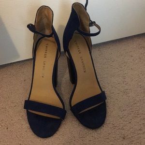 SOLD!! Blue Block Heels with Scallop details